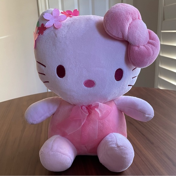 EUC Hello Kitty Sakura Blossom Pink Plushie - Picture 1 of 4